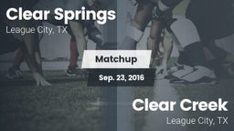 Matchup: Clear Springs High vs. Clear Creek  2016