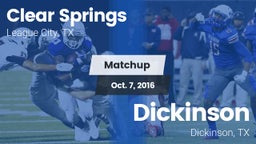 Matchup: Clear Springs High vs. Dickinson  2016
