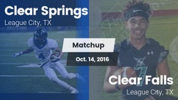 Matchup: Clear Springs High vs. Clear Falls  2016