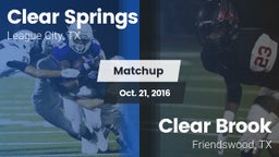 Matchup: Clear Springs High vs. Clear Brook  2016