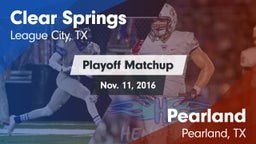 Matchup: Clear Springs High vs. Pearland  2016