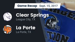 Recap: Clear Springs  vs. La Porte  2017