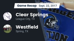 Recap: Clear Springs  vs. Westfield  2017