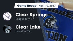 Recap: Clear Springs  vs. Clear Lake  2017