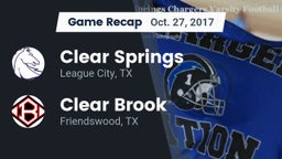 Recap: Clear Springs  vs. Clear Brook  2017