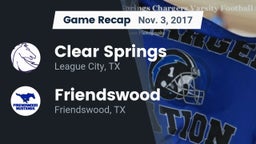 Recap: Clear Springs  vs. Friendswood  2017