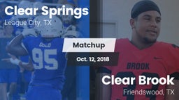 Matchup: Clear Springs High vs. Clear Brook  2018