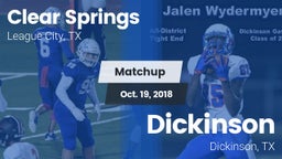Matchup: Clear Springs High vs. Dickinson  2018
