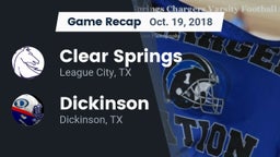 Recap: Clear Springs  vs. Dickinson  2018