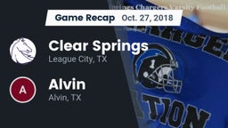 Recap: Clear Springs  vs. Alvin  2018