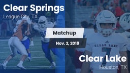 Matchup: Clear Springs High vs. Clear Lake  2018