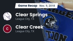 Recap: Clear Springs  vs. Clear Creek  2018