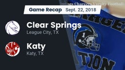 Recap: Clear Springs  vs. Katy  2018