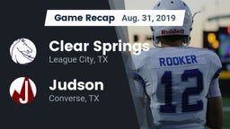 Recap: Clear Springs  vs. Judson  2019
