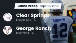 Recap: Clear Springs  vs. George Ranch  2019