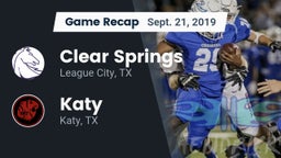Recap: Clear Springs  vs. Katy  2019