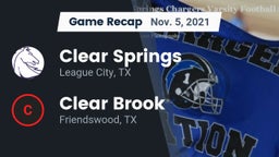 Recap: Clear Springs  vs. Clear Brook  2021