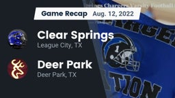 Recap: Clear Springs  vs. Deer Park  2022