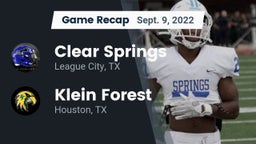 Recap: Clear Springs  vs. Klein Forest  2022