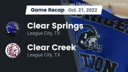 Recap: Clear Springs  vs. Clear Creek  2022