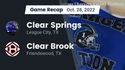 Recap: Clear Springs  vs. Clear Brook  2022