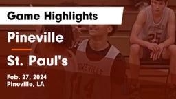 Pineville  vs St. Paul's  Game Highlights - Feb. 27, 2024