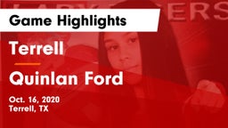 Terrell  vs Quinlan Ford  Game Highlights - Oct. 16, 2020