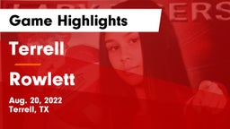 Terrell  vs Rowlett  Game Highlights - Aug. 20, 2022