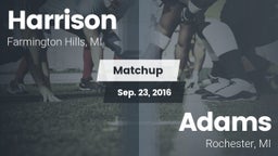 Matchup: Harrison  vs. Adams  2016