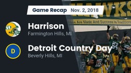 Recap: Harrison  vs. Detroit Country Day  2018