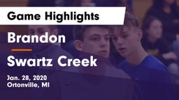 Brandon  vs Swartz Creek  Game Highlights - Jan. 28, 2020