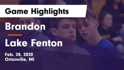 Brandon  vs Lake Fenton  Game Highlights - Feb. 28, 2020