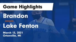 Brandon  vs Lake Fenton  Game Highlights - March 13, 2021