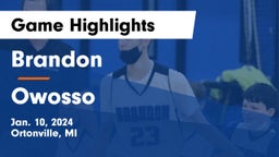 Brandon  vs Owosso  Game Highlights - Jan. 10, 2024