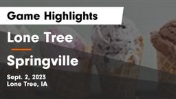 Lone Tree  vs Springville  Game Highlights - Sept. 2, 2023
