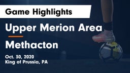 Upper Merion Area  vs Methacton  Game Highlights - Oct. 30, 2020