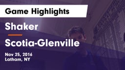 Shaker  vs Scotia-Glenville  Game Highlights - Nov 25, 2016