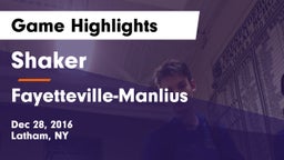 Shaker  vs Fayetteville-Manlius  Game Highlights - Dec 28, 2016