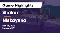 Shaker  vs Niskayuna  Game Highlights - Dec 23, 2016