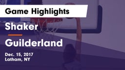 Shaker  vs Guilderland Game Highlights - Dec. 15, 2017