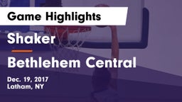 Shaker  vs Bethlehem Central  Game Highlights - Dec. 19, 2017