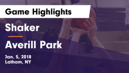 Shaker  vs Averill Park  Game Highlights - Jan. 5, 2018