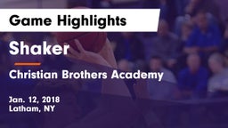 Shaker  vs Christian Brothers Academy  Game Highlights - Jan. 12, 2018