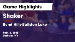 Shaker  vs Burnt Hills-Ballston Lake  Game Highlights - Feb. 2, 2018