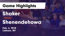 Shaker  vs Shenendehowa  Game Highlights - Feb. 6, 2018
