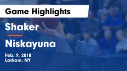 Shaker  vs Niskayuna  Game Highlights - Feb. 9, 2018