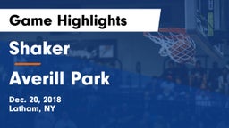 Shaker  vs Averill Park  Game Highlights - Dec. 20, 2018