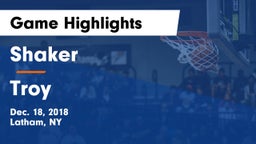 Shaker  vs Troy  Game Highlights - Dec. 18, 2018