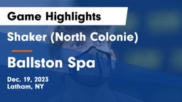 Shaker  (North Colonie) vs Ballston Spa  Game Highlights - Dec. 19, 2023