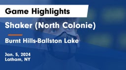 Shaker  (North Colonie) vs Burnt Hills-Ballston Lake  Game Highlights - Jan. 5, 2024